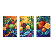 FRUTAS DEL VITRAL SET DE 3 CUADROS DECORATIVOS