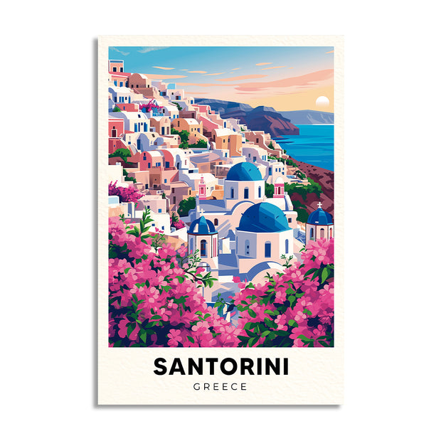 SANTORINI POSTAL CUADRO DECORATIVO