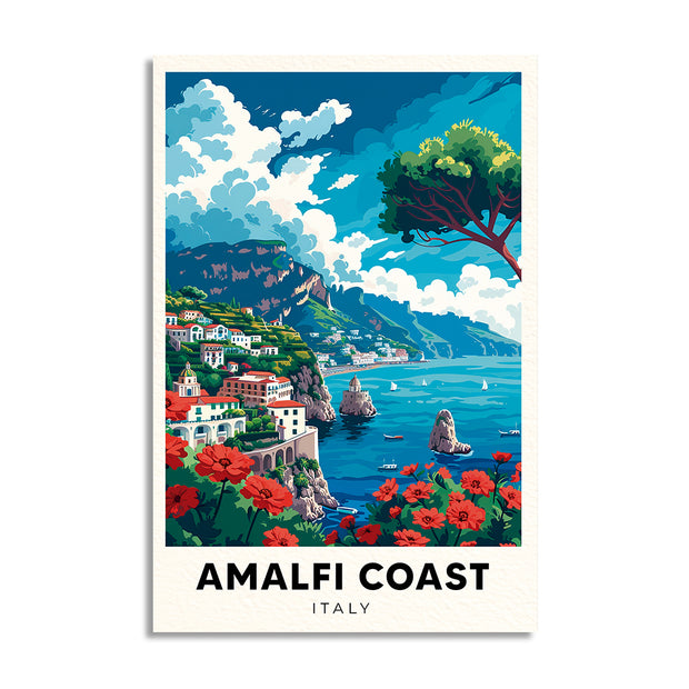 AMALFI COAST POSTAL CUADRO DECORATIVO