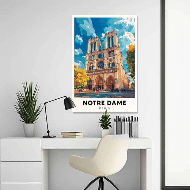 NOTRE DAME POSTAL CUADRO DECORATIVO