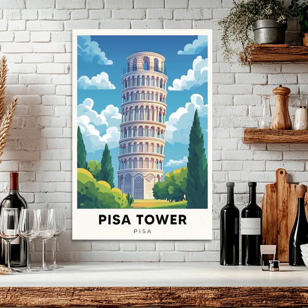 PISA TOWER POSTAL CUADRO DECORATIVO