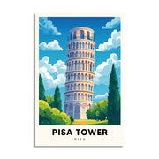 PISA TOWER POSTAL CUADRO DECORATIVO