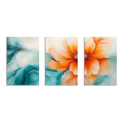 AMANECER FLORAL SET DE 3 CUADROS DECORATIVOS