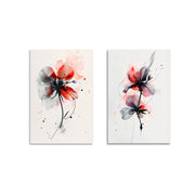 FLORECER EN TINTA SET DE 2 CUADROS DECORATIVOS