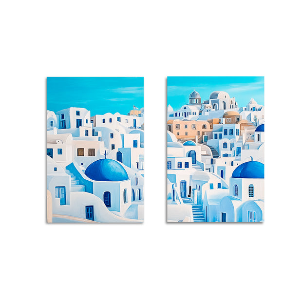 AZUL SANTORINI SET DE 2 CUADROS DECORATIVOS