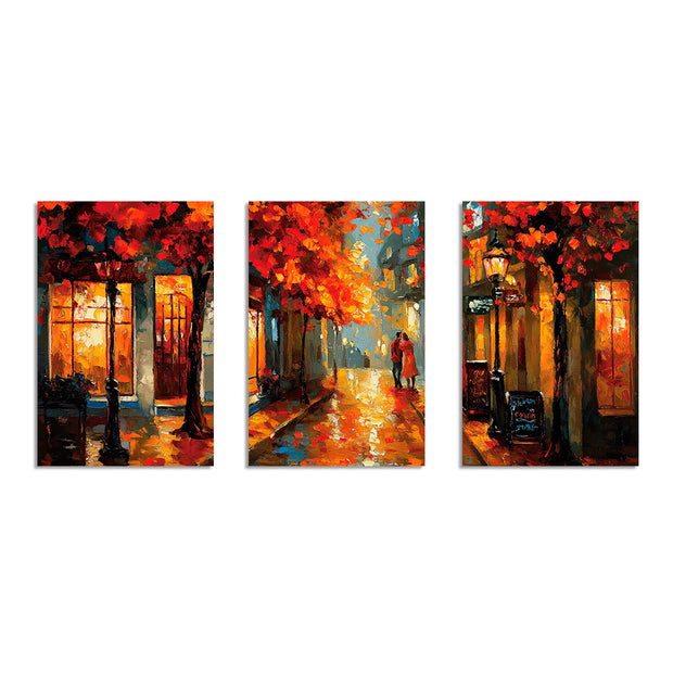 CALLES DE OTOÑO SET DE 3 CUADROS DECORATIVOS