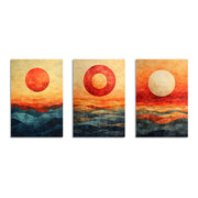 CÍRCULOS DEL AMANECER SET DE 3 CUADROS DECORATIVOS