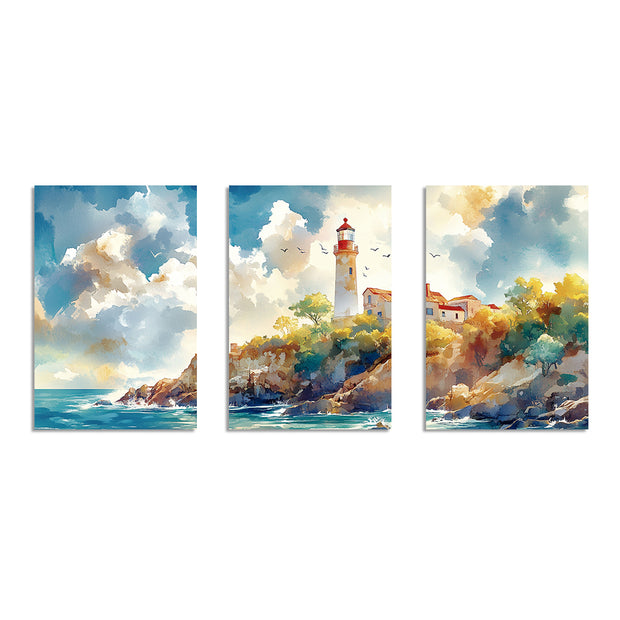 CIELO SOBRA LA COSTA SET DE 3 CUADROS DECORATIVOS